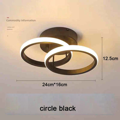 LED Ceiling Light 2 Rings Creative Design