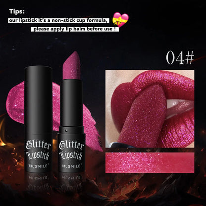 Glitter Lipstick Waterproof Diamond Metallic Lipstick