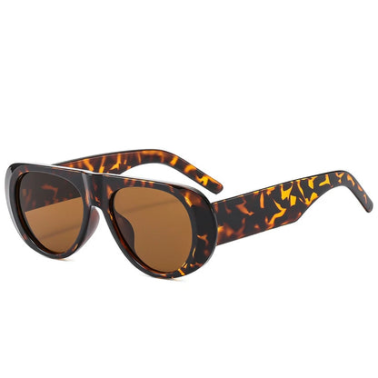 Vintage Big Frame Ellipse Square Sunglasses
