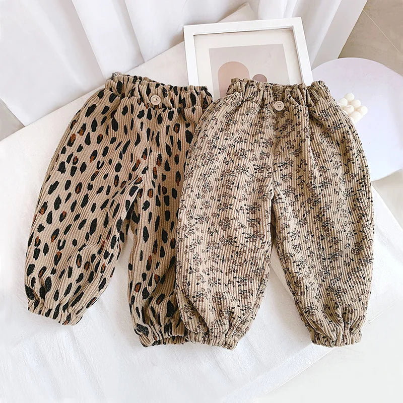 Korean Style Toddler Girls Corduroy Harem Pants