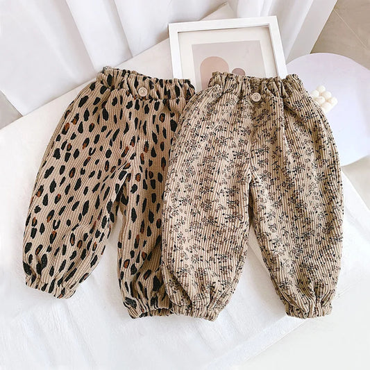 Korean Style Toddler Girls Corduroy Harem Pants