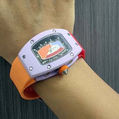 Luxury Silicone Sports Quartz Diamond Wristwatch
