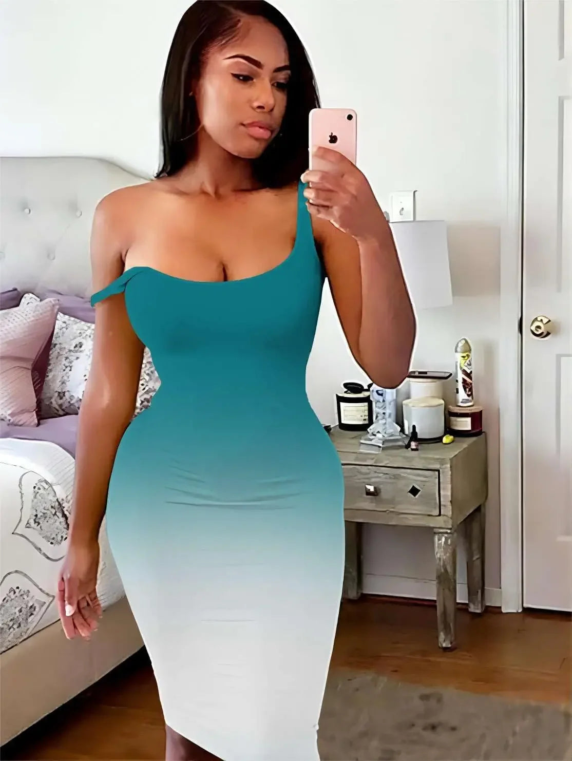 Ribbed Sheath Sleeveless Dress