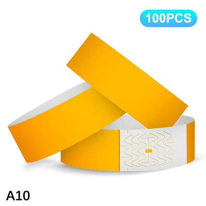100pcs VIP Neon Paper Bracelets Waterproof Wristband