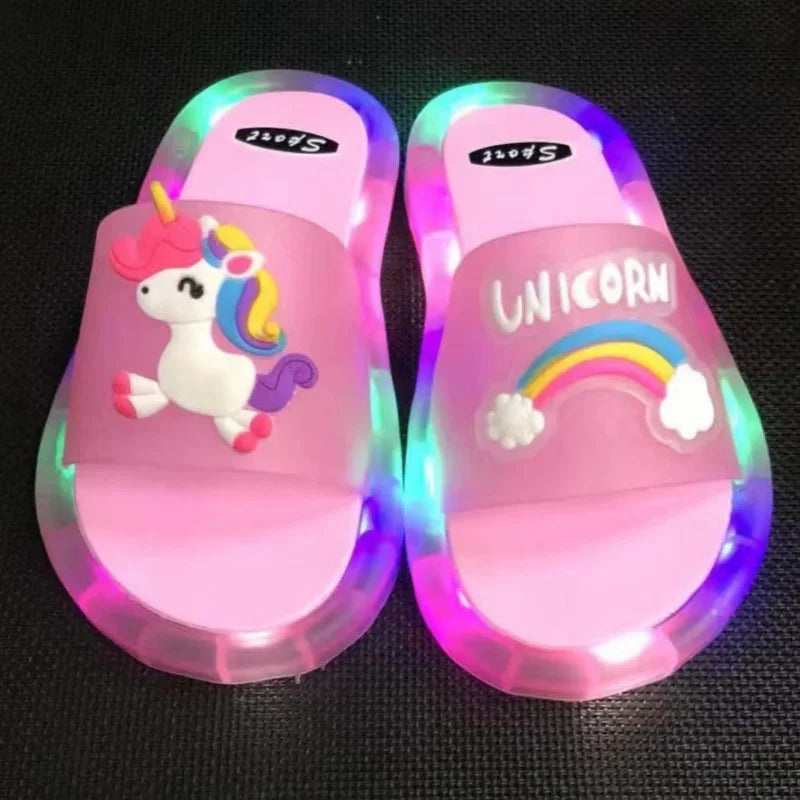 Cartoon Unicorn Animals Prints Toddler Slippers