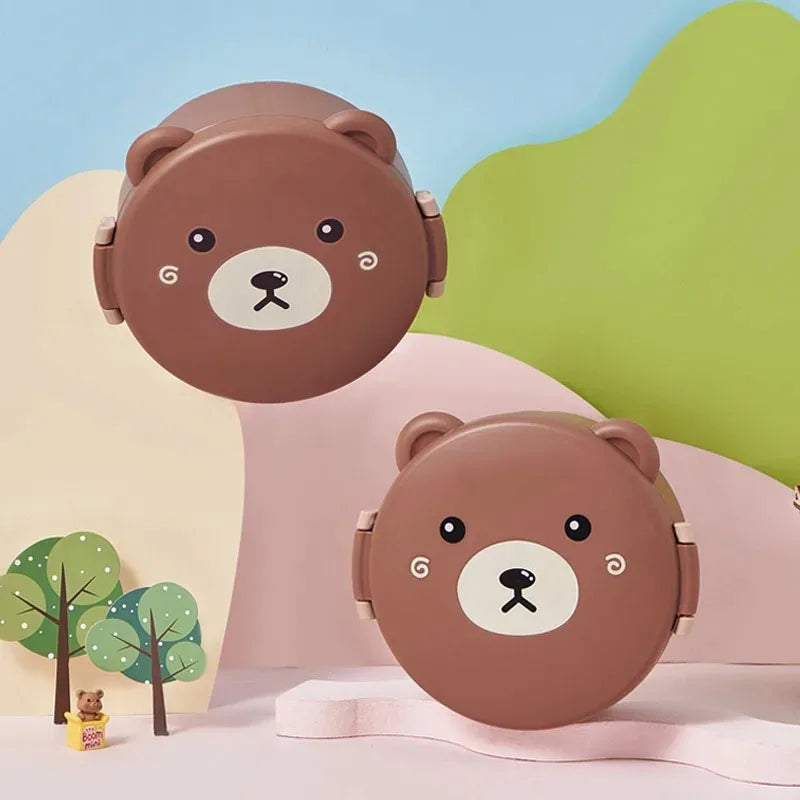 Cute Bear Lunch Box With Compartments Lunch Food Container