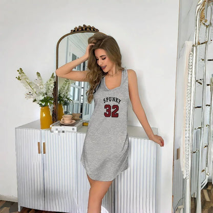 Nightgowns Letter Printed Sexy Casual Pajamas