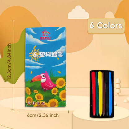12-36 Color Washable Crayons Non-Toxic Erasable Triangular
