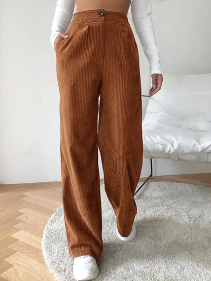High Waist Straight Leg Trousers