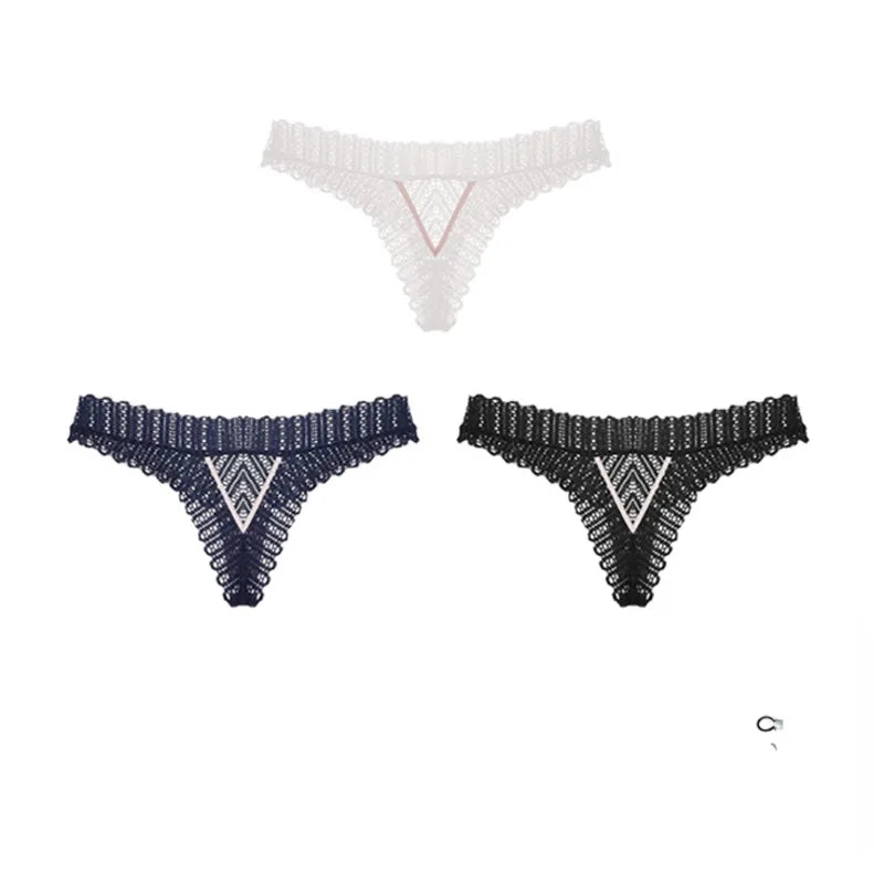 Low Waist Lace Sexy Transparent Cotton Crotch See Through Briefs G-String