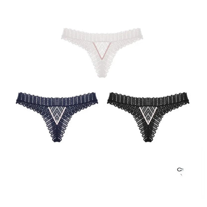 Low Waist Lace Sexy Transparent Cotton Crotch See Through Briefs G-String