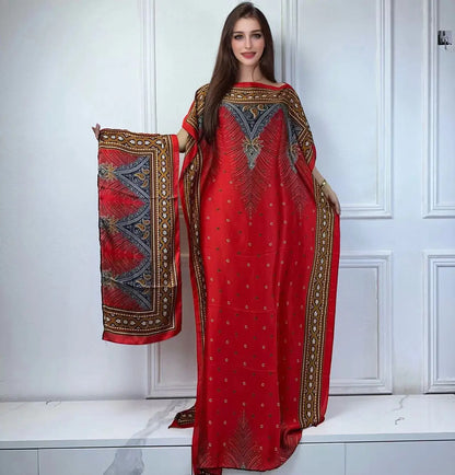 African Muslim Lady Summer Boho Kaftan Dress