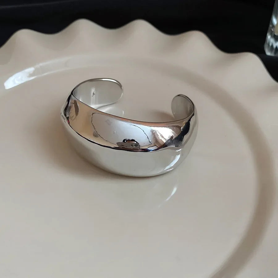 Geometric Glossy Opening Bangle Bracelets