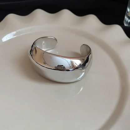 Geometric Glossy Opening Bangle Bracelets