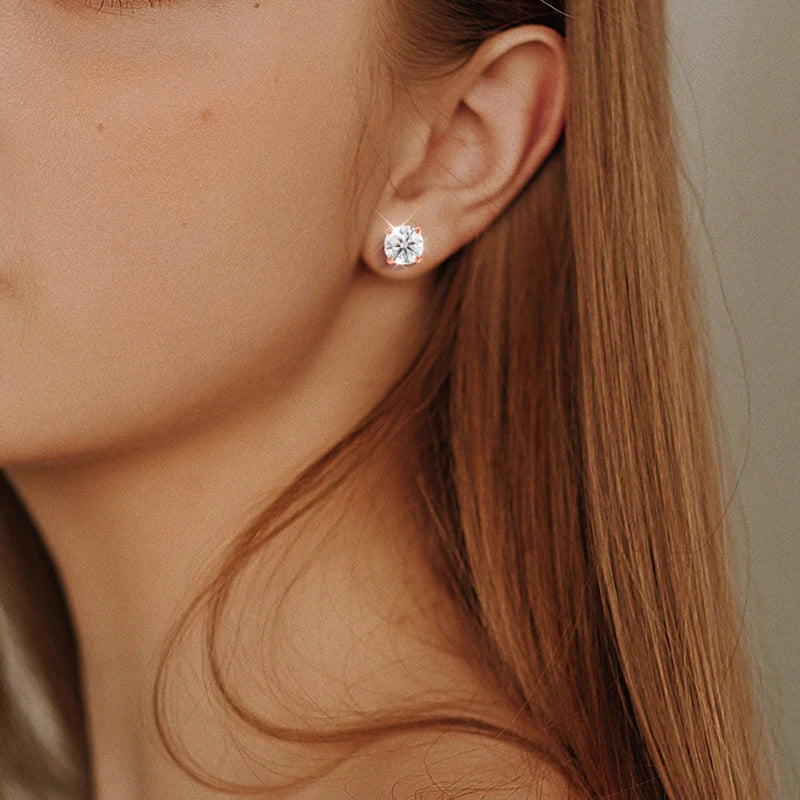 DANA Rose Gold Color Moissanite Stud Earrings