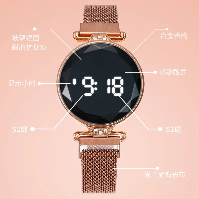 DANA Luxury Rose Gold LED Digital Watch