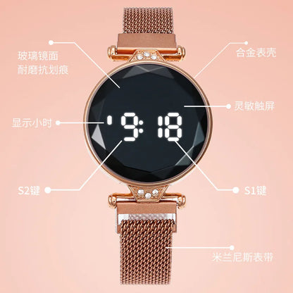 DANA Luxury Rose Gold LED Digital Watch