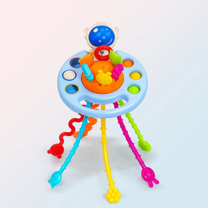 Activity Development Pull String Silicone Teething Rattle Educational Learning Toy