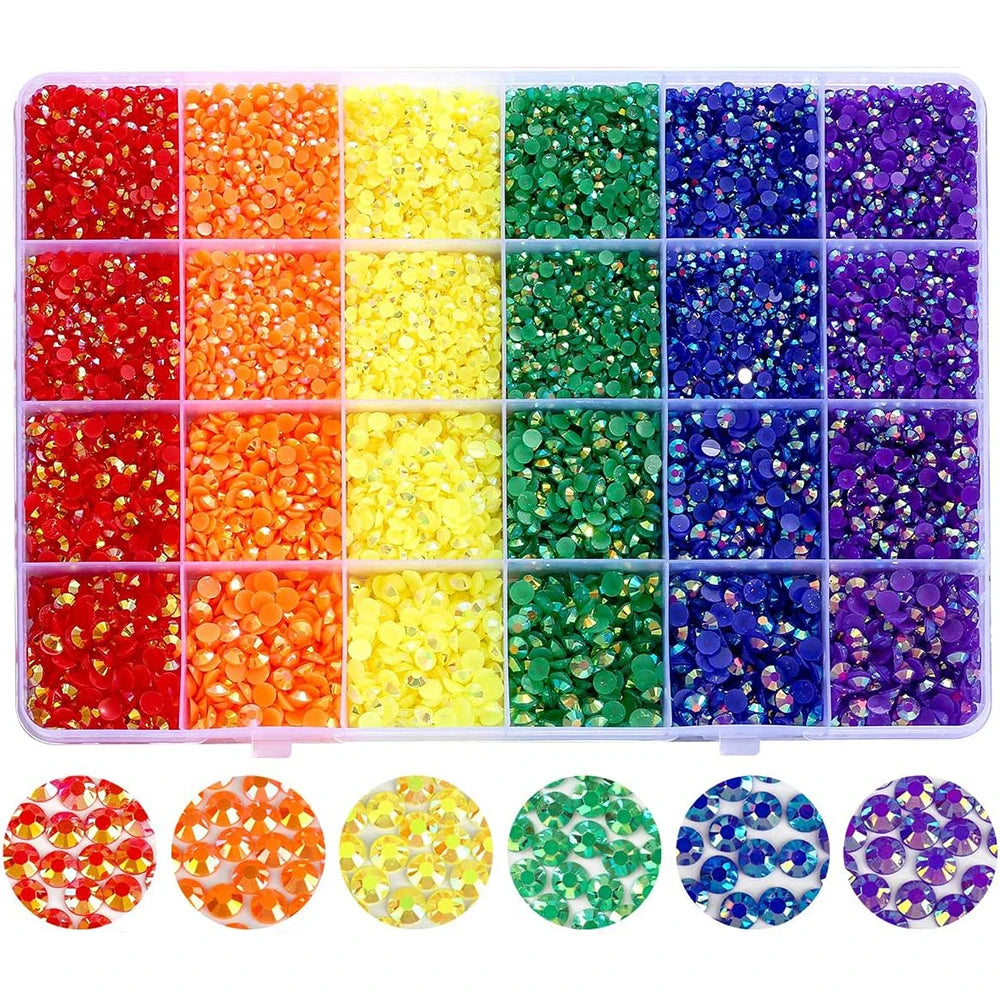 12000Pcs Resin Jelly Rhinestones Multicolor Nail Art