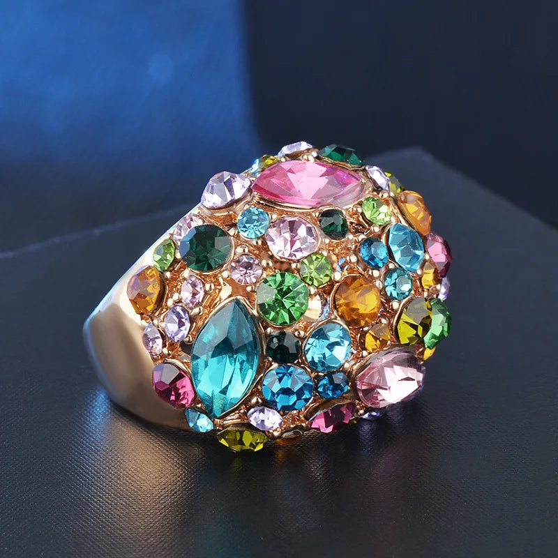 Luxury Vintage Aesthetic Couple Crystal Rings