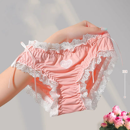 Japanese Style Soft Ice Silk Cute Lovely Sweety Lace Cotton Princess Cosplay Underwear