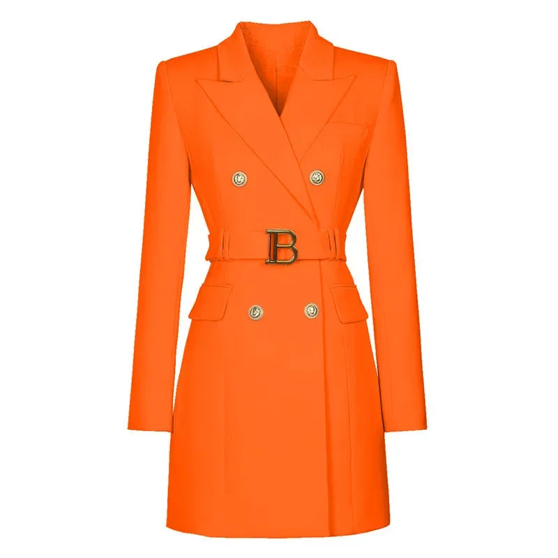 Long Sleeve Buttons Double Blazer Jacket