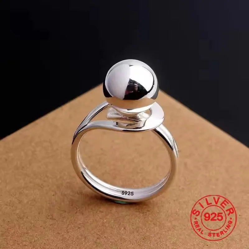 925 Sterling Silver Geometry Crystal Ring