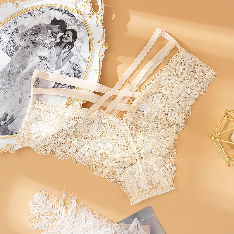 Sexy Lace Low-Rise Cross Strap G String Lingerie