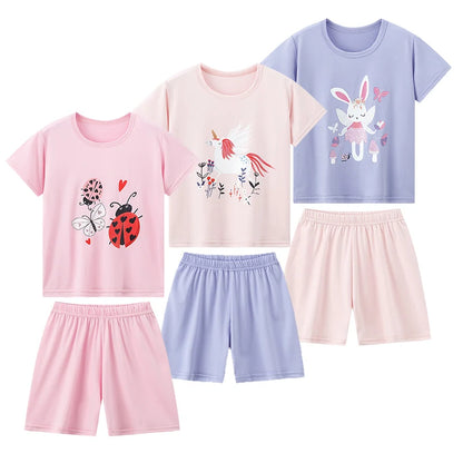Cute Short sleeved Shorts Casual Set