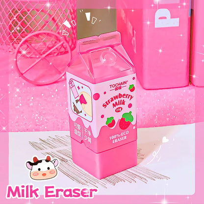 Kawaii Milk Carton Rubber Erasers cute stationery
