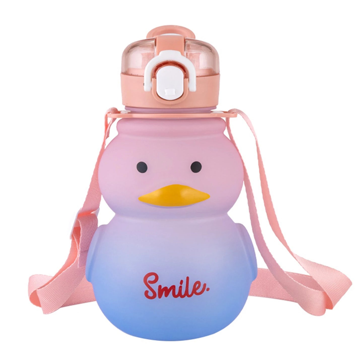 650ml Cute Water Bottle for Girls with Straw Portable Duck Kettle Drinking Cup