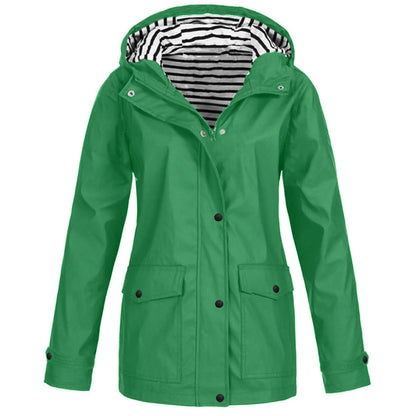 Rain Heat Retaining Outdoor Plus Size Waterproof Hooded Raincoat Coat
