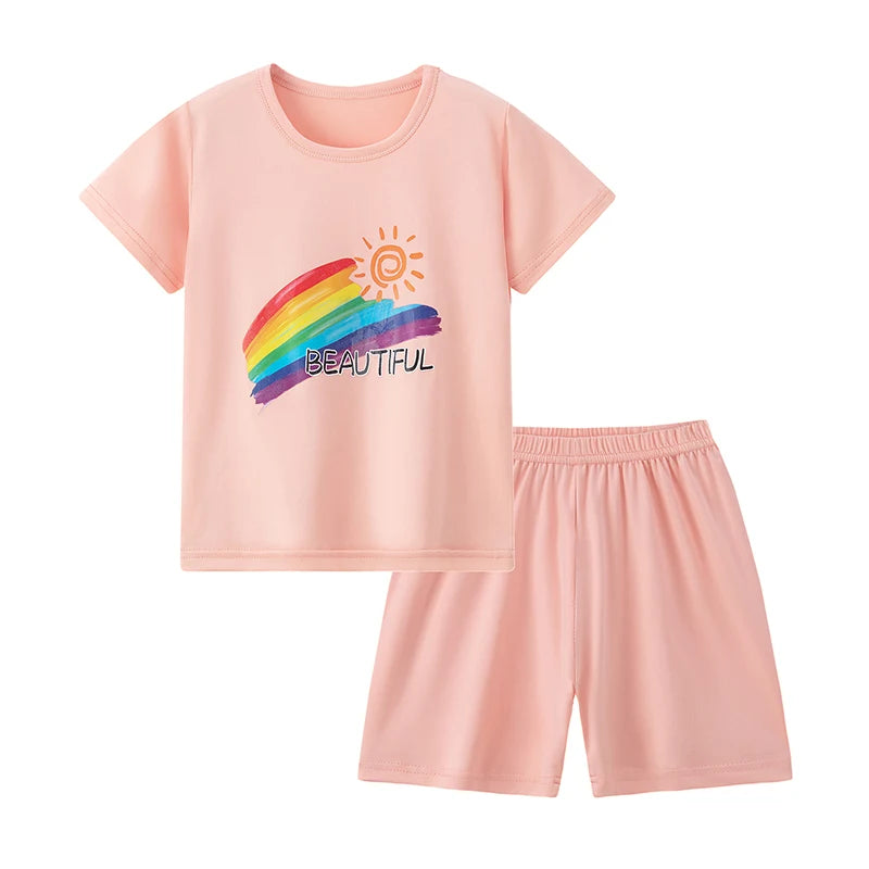 Cute Short sleeved Shorts Casual Set