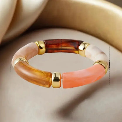 Mixed Color Bamboo Elastic Bracelets