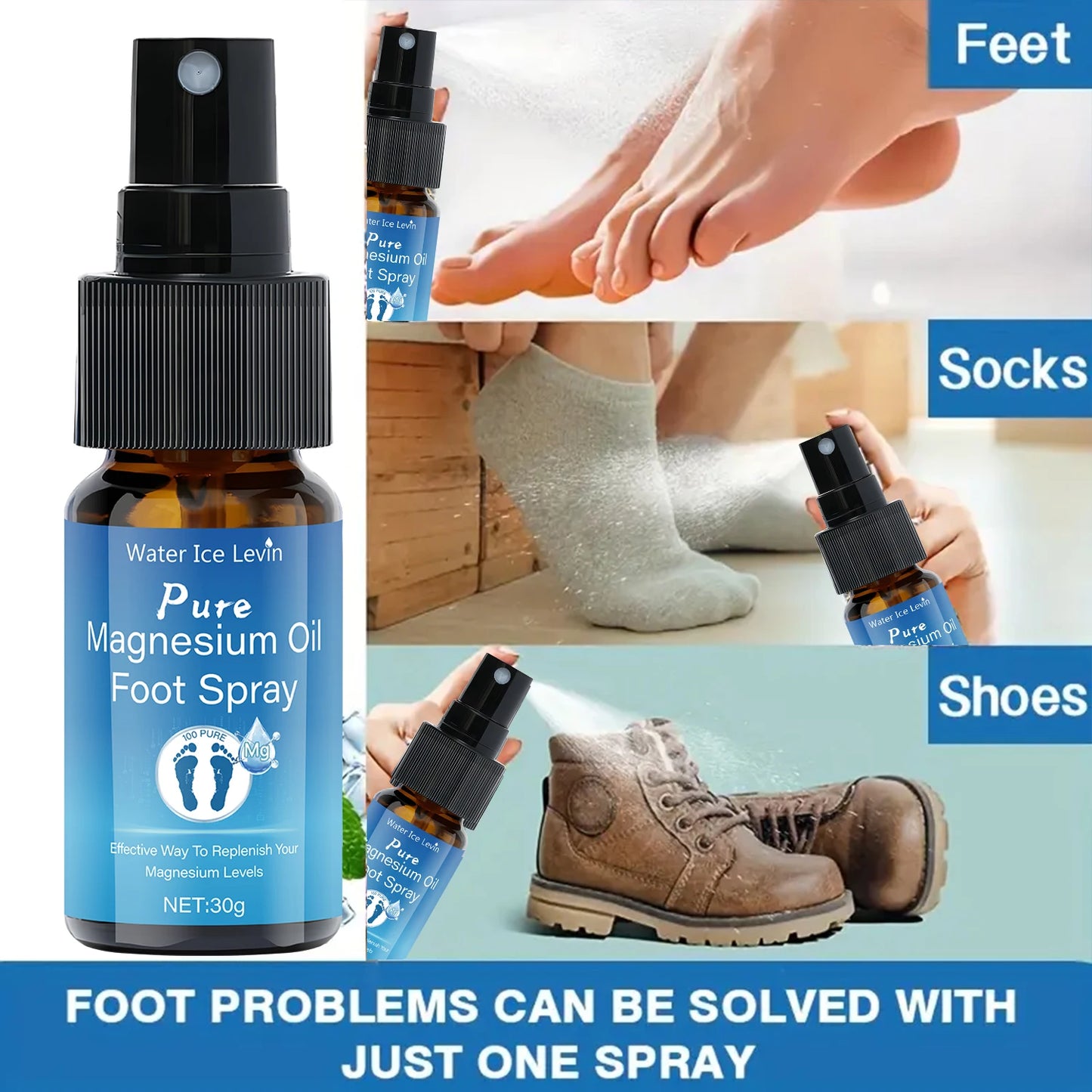 Pure Magnesium Oil Foot Spray with Vitamin E