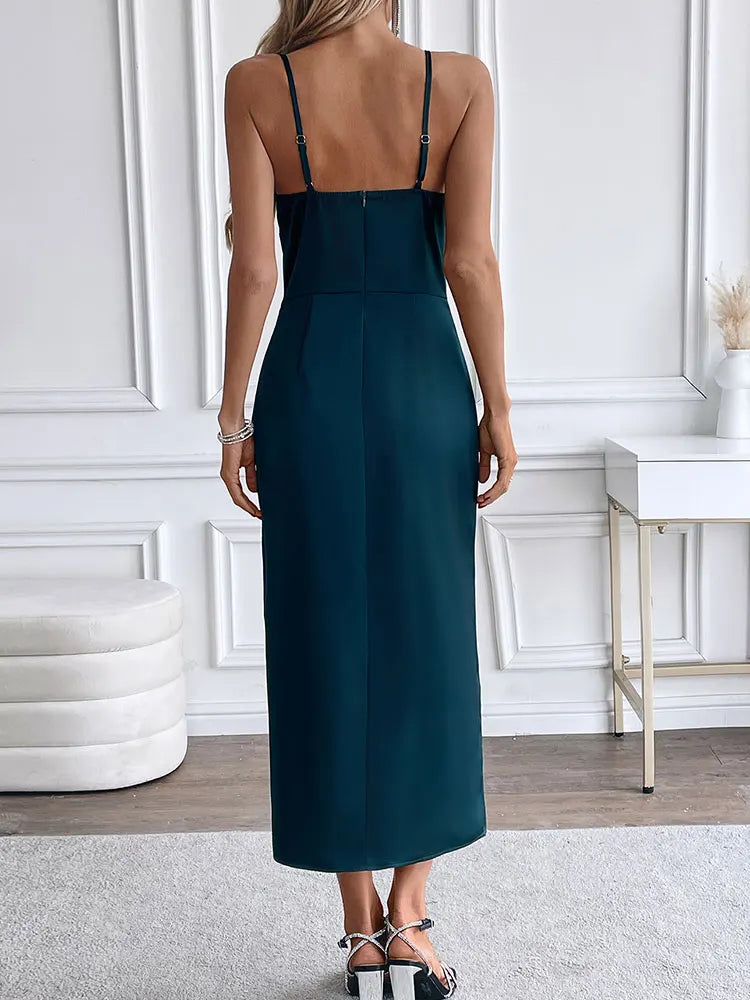 Sling Solid Sexy Backless Elegant Dress
