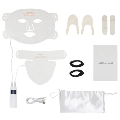 Silicone Face LED Mask SPA 4 Color Red Light Therapy Infrar Flexible Therapy Anti Aging Rejuvenation Repair Brighten Skin Tone