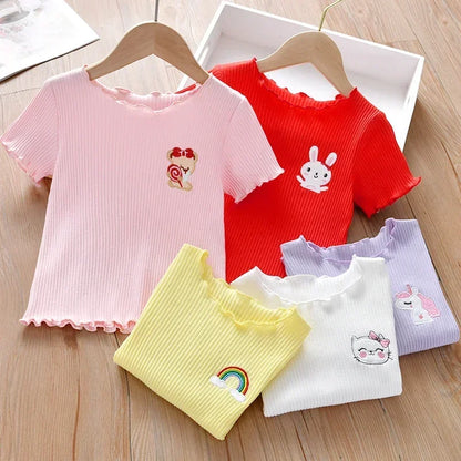 Girls Short Sleeve T-Shirt Ice Silk Toddler