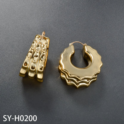 Hoop Gold Plated Italian Ornaments Luxury African Earrings