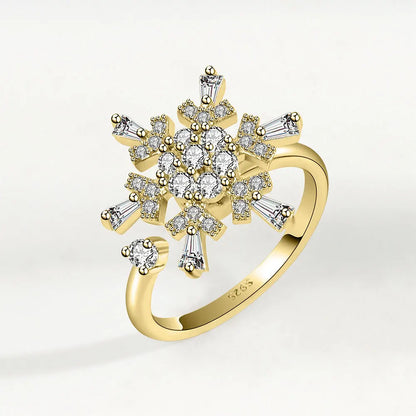 DANA 925 Silver Sunflower Diamond Zircon Ring