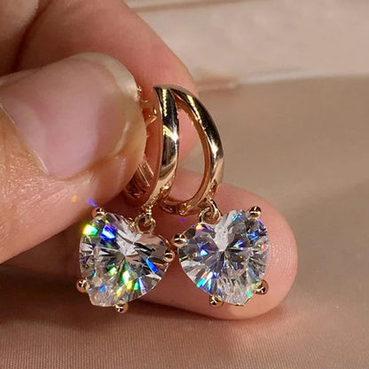 DANA Charming Heart Shape Zircon Earrings