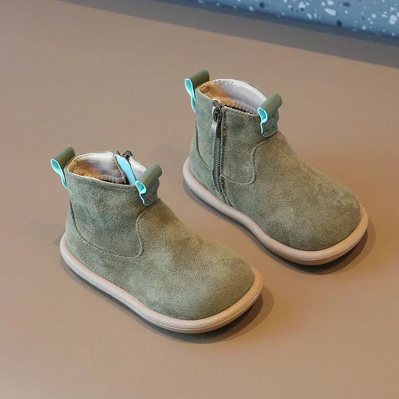 Casual Outdoor Anti-slip Infant Oxford Suede Plush Ankle Boots