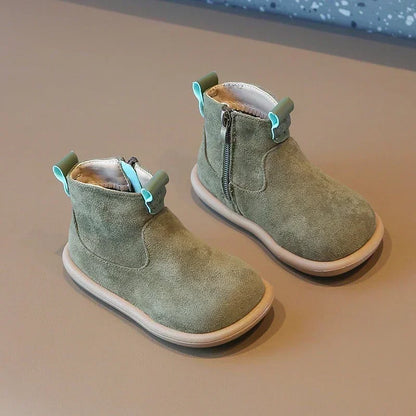 Casual Outdoor Anti-slip Infant Oxford Suede Plush Ankle Boots