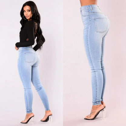Jeans ajustados de cintura alta elásticos y sexis