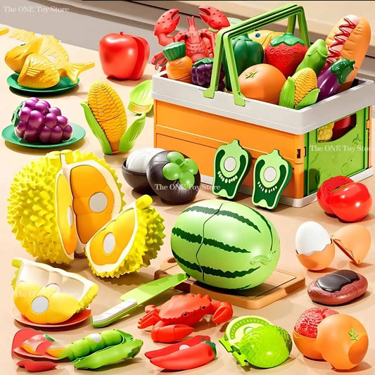 Simulated Kitchen Cutting Cookware Simulated Fruits Cutting Toys Set
