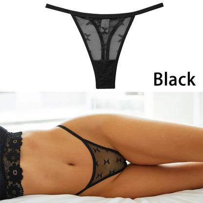 S-XL Sexy G String Thong Mesh Perspective Panties Low Waist Lingerie