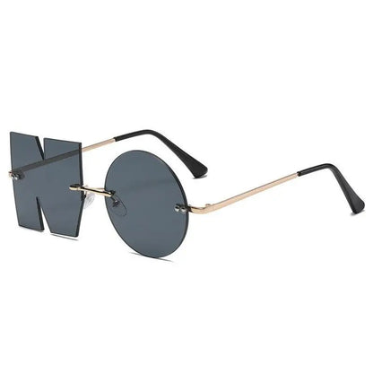 “NO” Styling Metal Frame Colorful Sunglasses