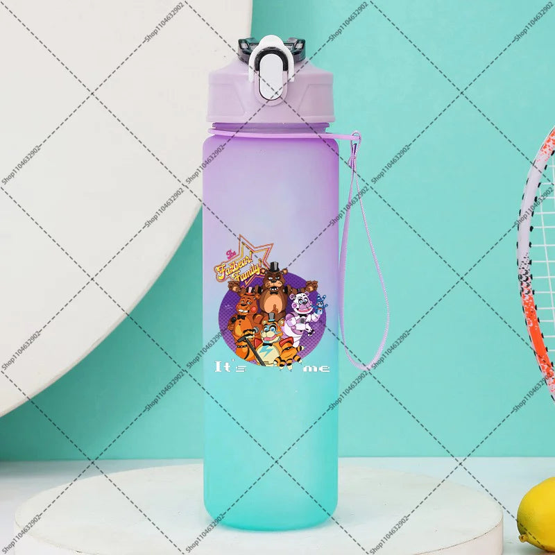 750ml FNAF Water Bottle with Straw Five Nights At Freddys Cartoon Anime