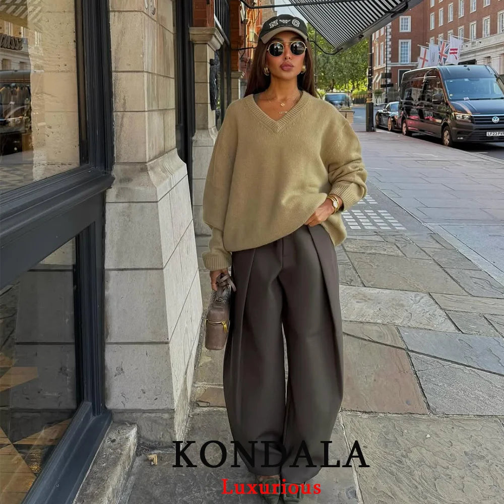 Chic Wide Leg Pants Office Lady Streetwear Pants