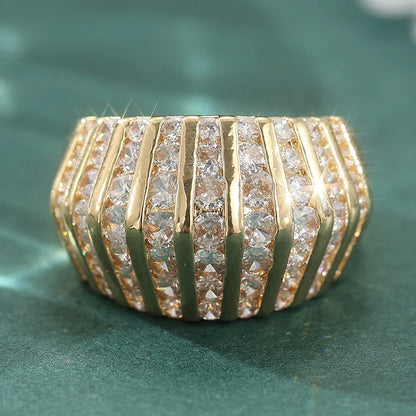 Elegant Cubic Synthetic Zirconia Golden Plated Rings